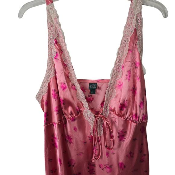 Wild Fable  Salmon Pink Satin Lace Babydoll Slip Dress Whimsical Fairycore L - Picture 3 of 14
